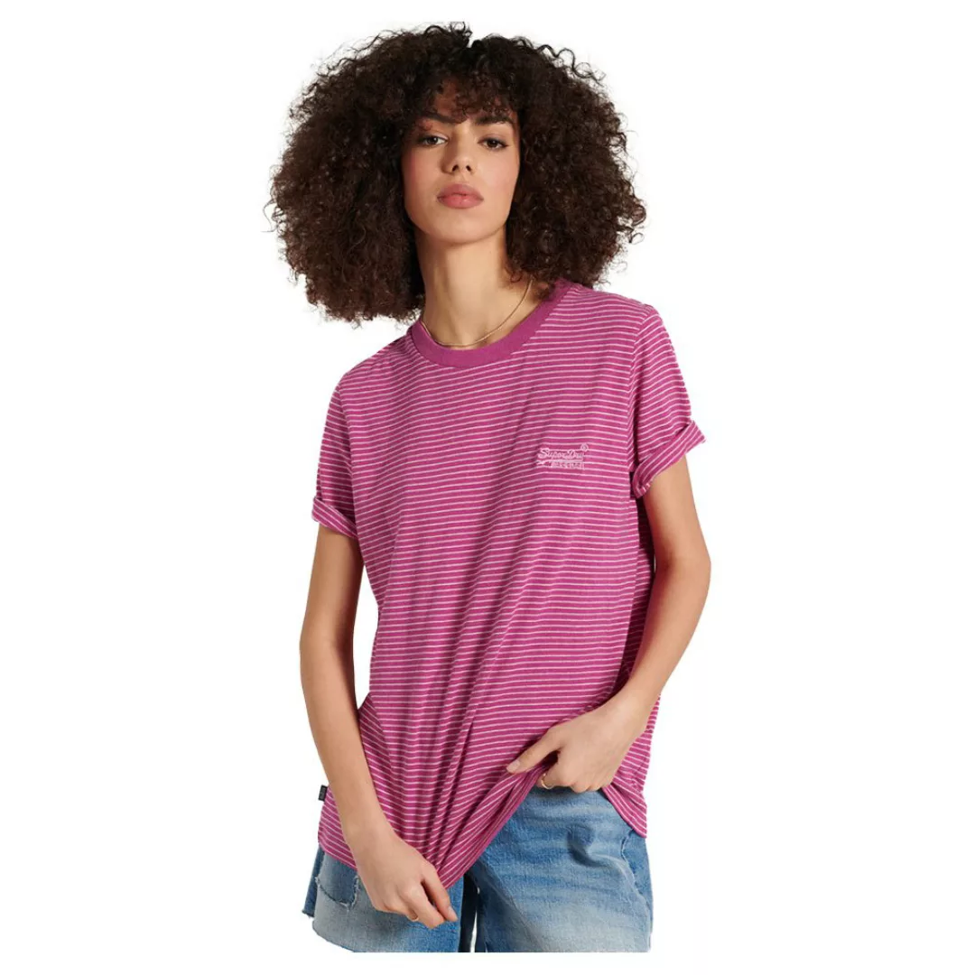 Superdry Orange Label Stripe Kurzarm T-shirt XS Magenta Marl / Ice Marl günstig online kaufen