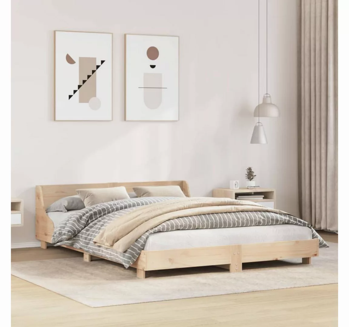 vidaXL Bett, Massivholzbett ohne Matratze 160x200 cm Kiefernholz günstig online kaufen