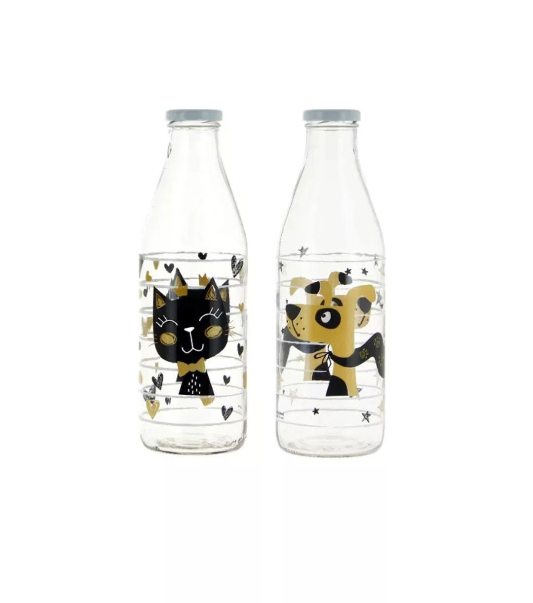 Milchflasche Glasflasche mit Deckel Golden Dog 1000 ml günstig online kaufen