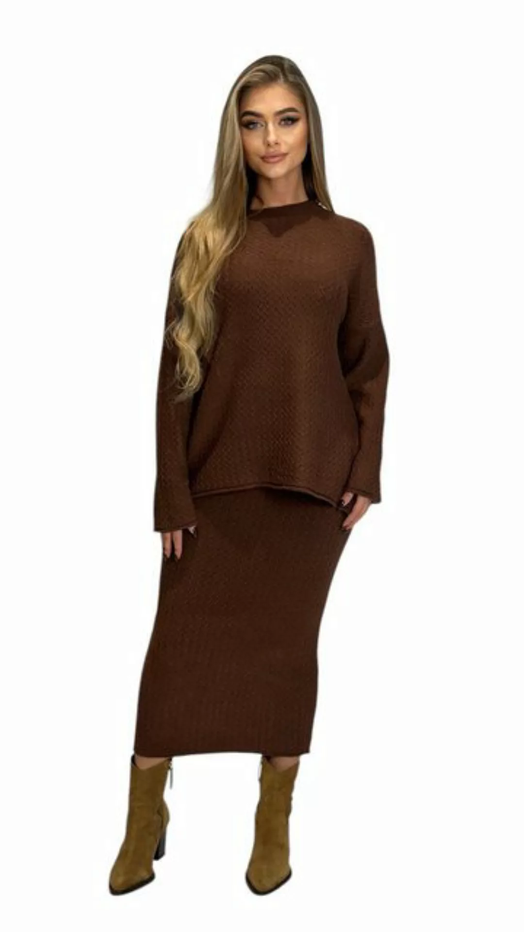 Mississhop Strickkleid Strickset Strickanzug Rock Pullover Damen M.395 günstig online kaufen