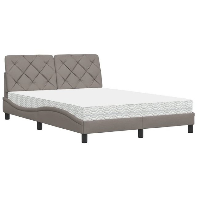 vidaXL Bett Bett mit Matratze Taupe 120x200 cm Stoff günstig online kaufen