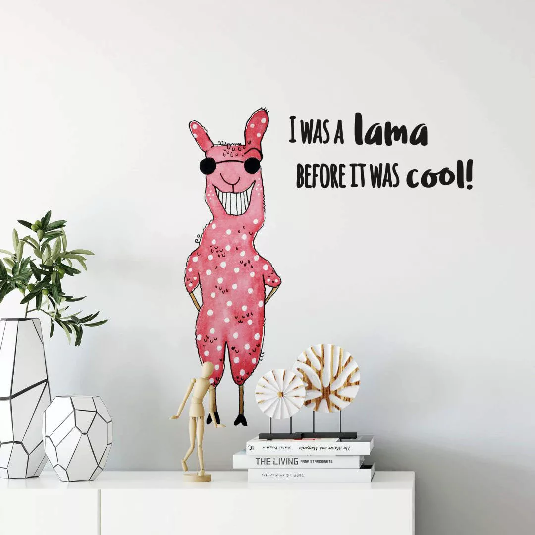 Wall-Art Wandtattoo "Lebensfreude cooles Lama", (1 St.), selbstklebend, ent günstig online kaufen