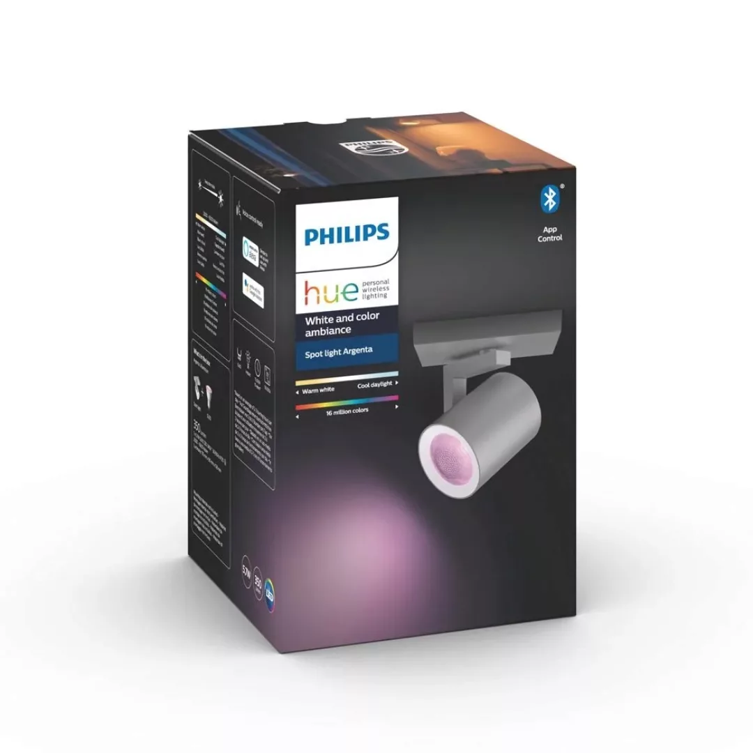 Philips Hue Bluetooth White & Color Ambiance Argenta - Spot Aluminium 1-fla günstig online kaufen