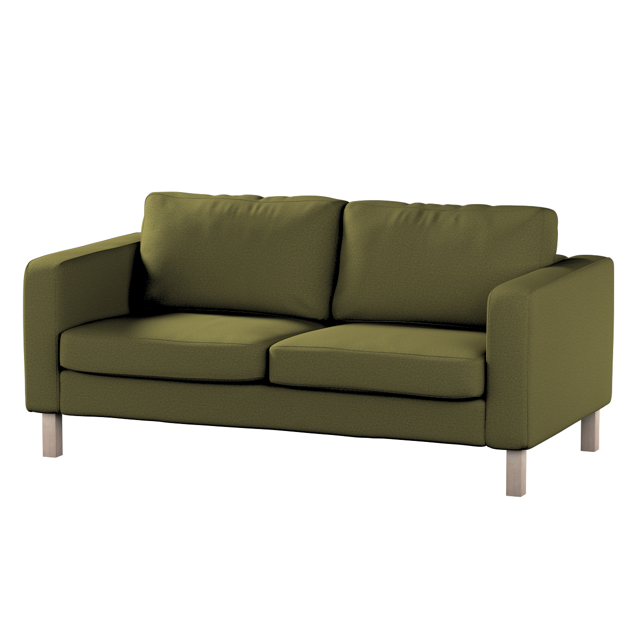 Bezug für Karlstad 2-Sitzer Sofa nicht ausklappbar, olivgrün, Sofahusse, Ka günstig online kaufen