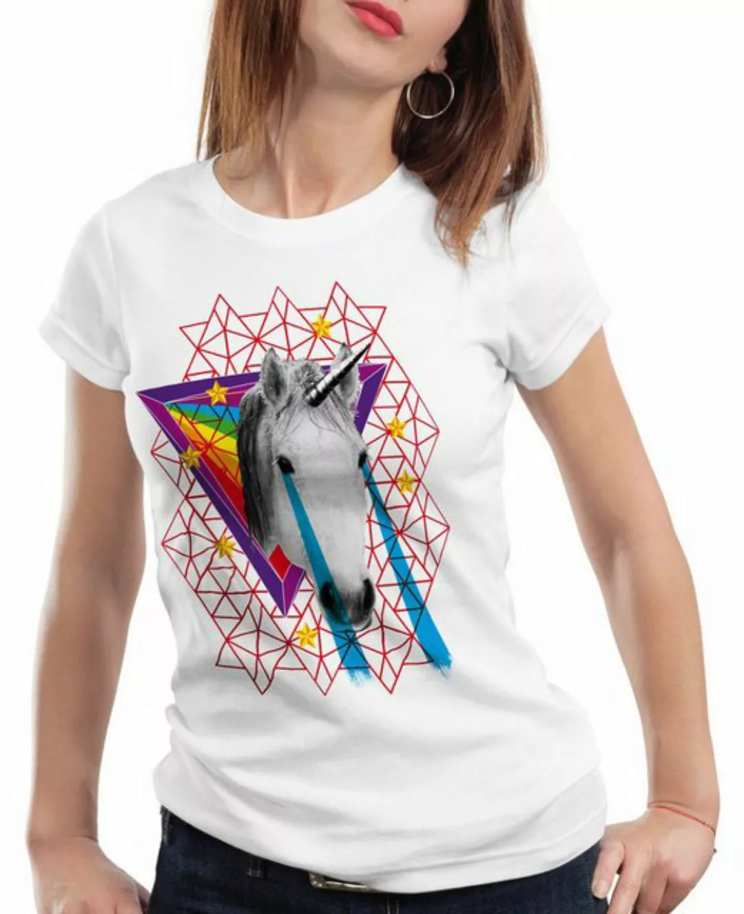 style3 T-Shirt Unicorn Laserhead Einhorn Trash regenbogen Laser 80er pop ar günstig online kaufen