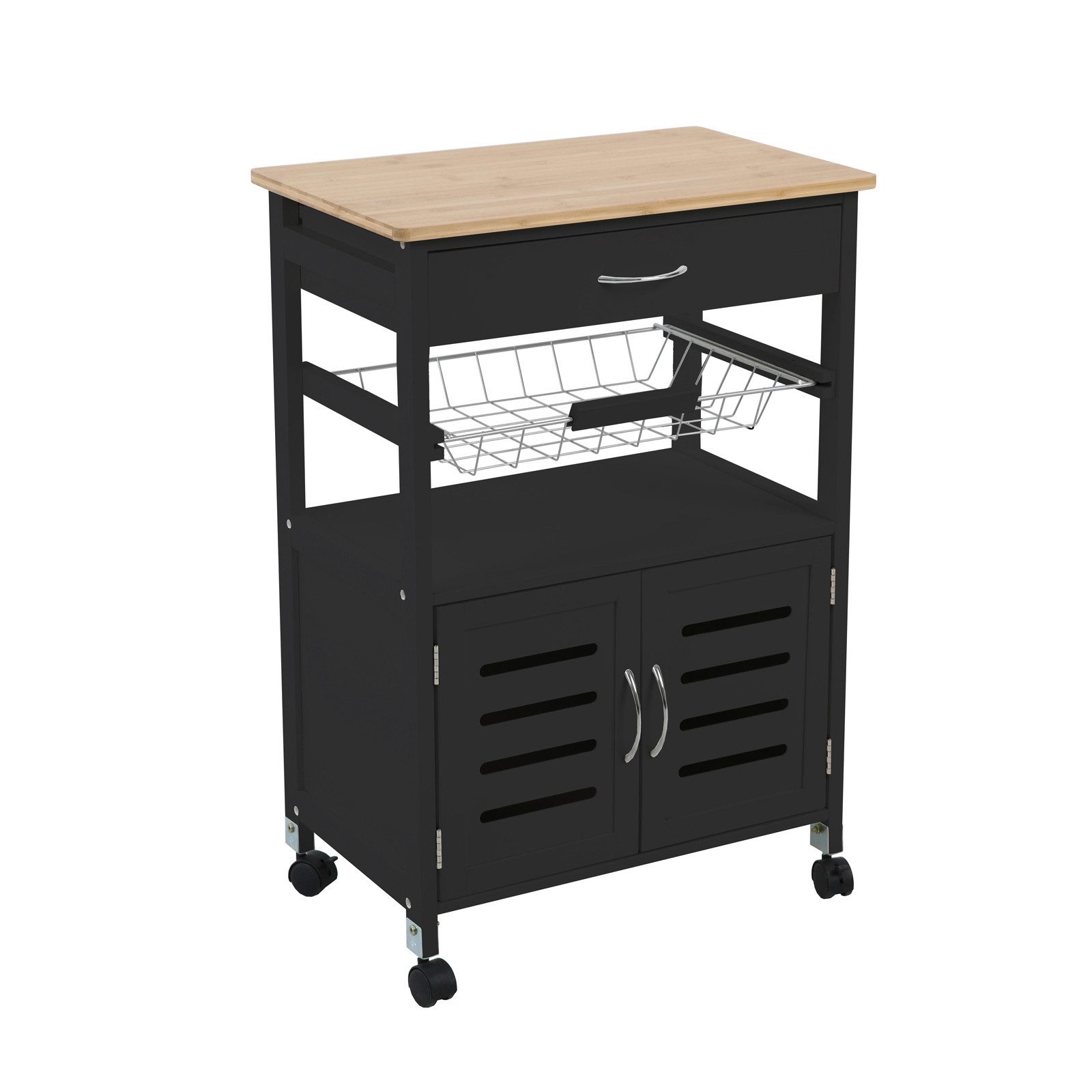 SVITA Küchenwagen MDF/Bambus, (1), Rollwagen, Bambus günstig online kaufen
