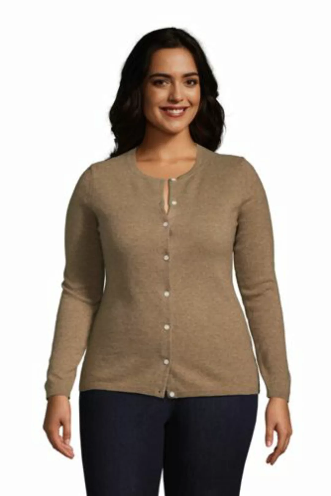 Kaschmir-Cardigan mit rundem Ausschnitt in großen Größen, Damen, Größe: 52- günstig online kaufen