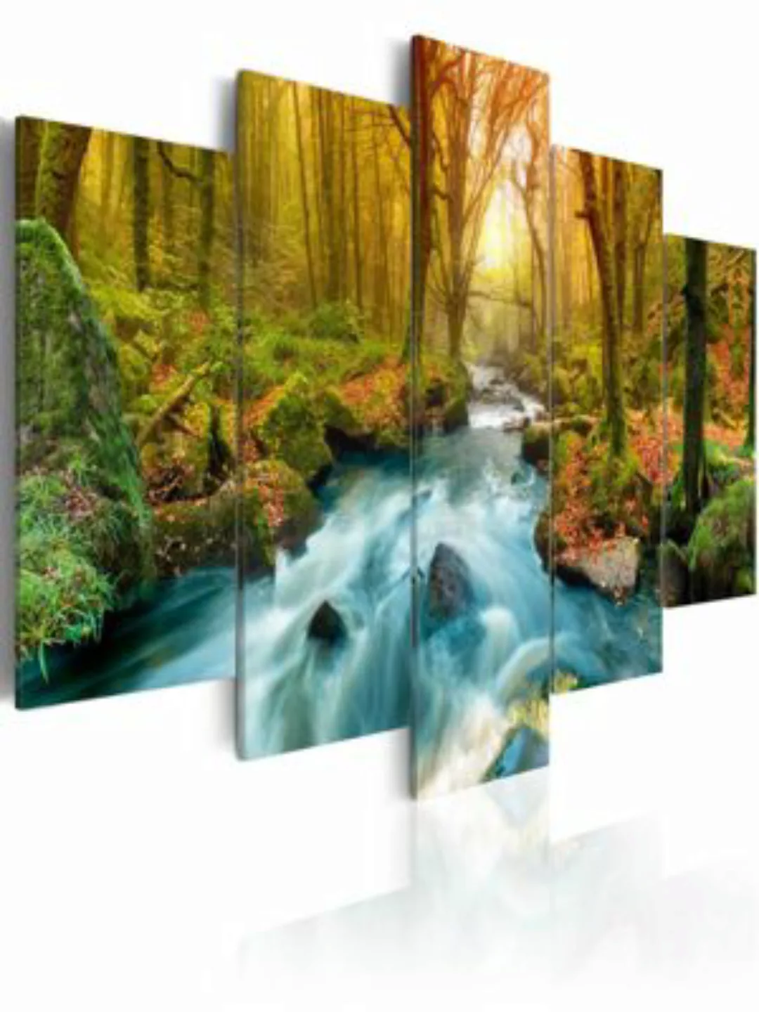 artgeist Wandbild Morning on the river grün/blau Gr. 200 x 100 günstig online kaufen