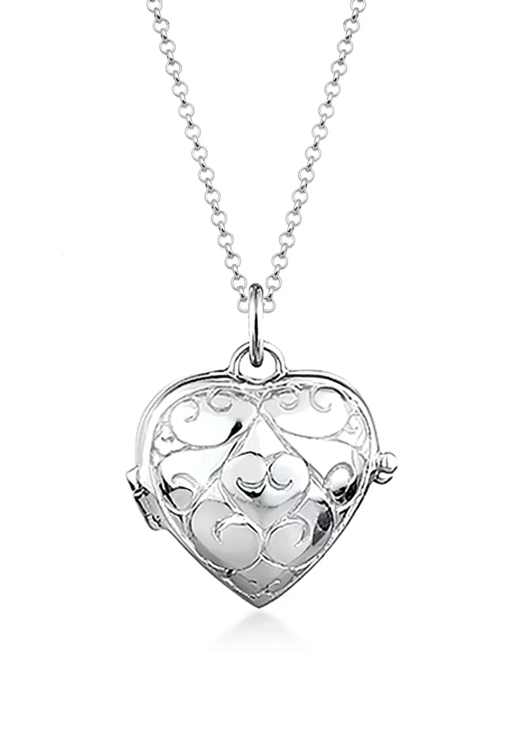 Elli Kette mit Anhänger "Herz-Medaillon Amulett Ornament 925 Silber" günstig online kaufen
