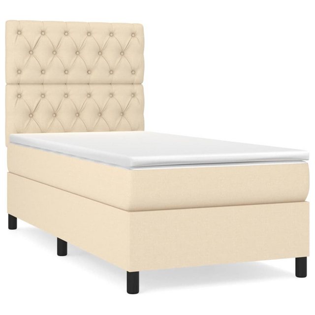 vidaXL Boxspringbett Boxspringbett mit Matratze Creme 80x200 cm Stoff Bett günstig online kaufen