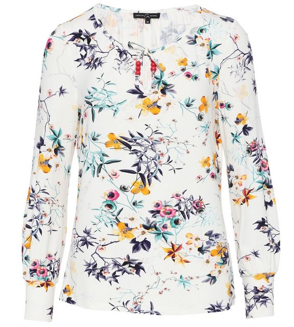 Christian Materne Langarmshirt Blusenshirt figurumspielend mit floralem Dru günstig online kaufen