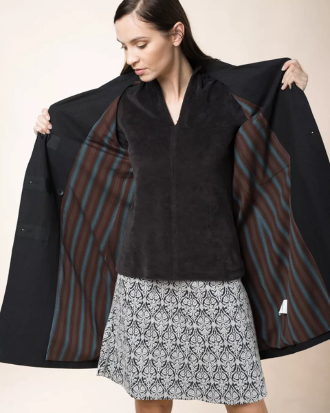 Rock Aus Weichem Bio-baumwoll-jacquard "Brokat Skirt" günstig online kaufen