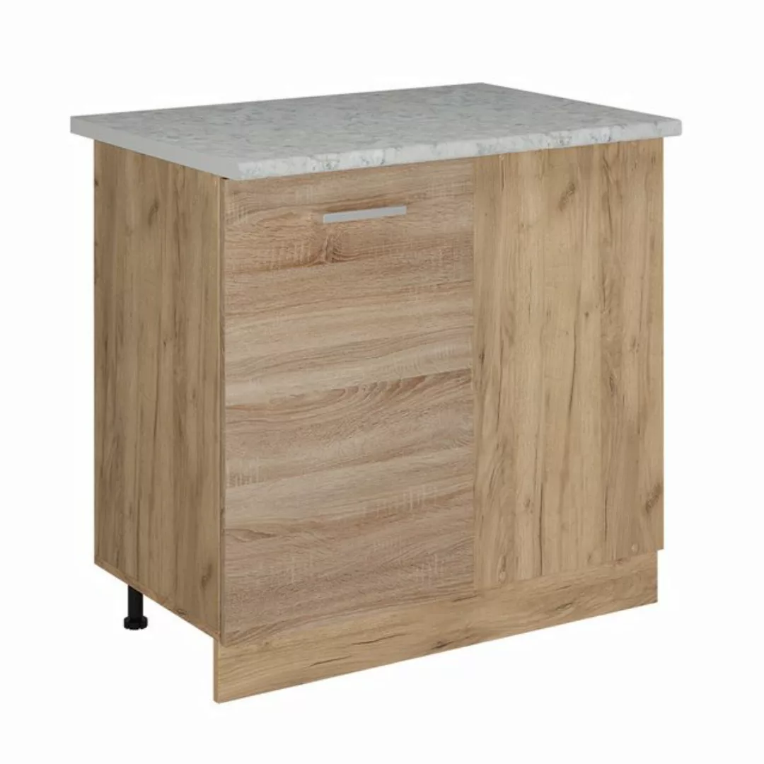 Vicco Eckunterschrank R-Line, Sonoma/Goldkraft Eiche, 86 cm AP Marmor günstig online kaufen