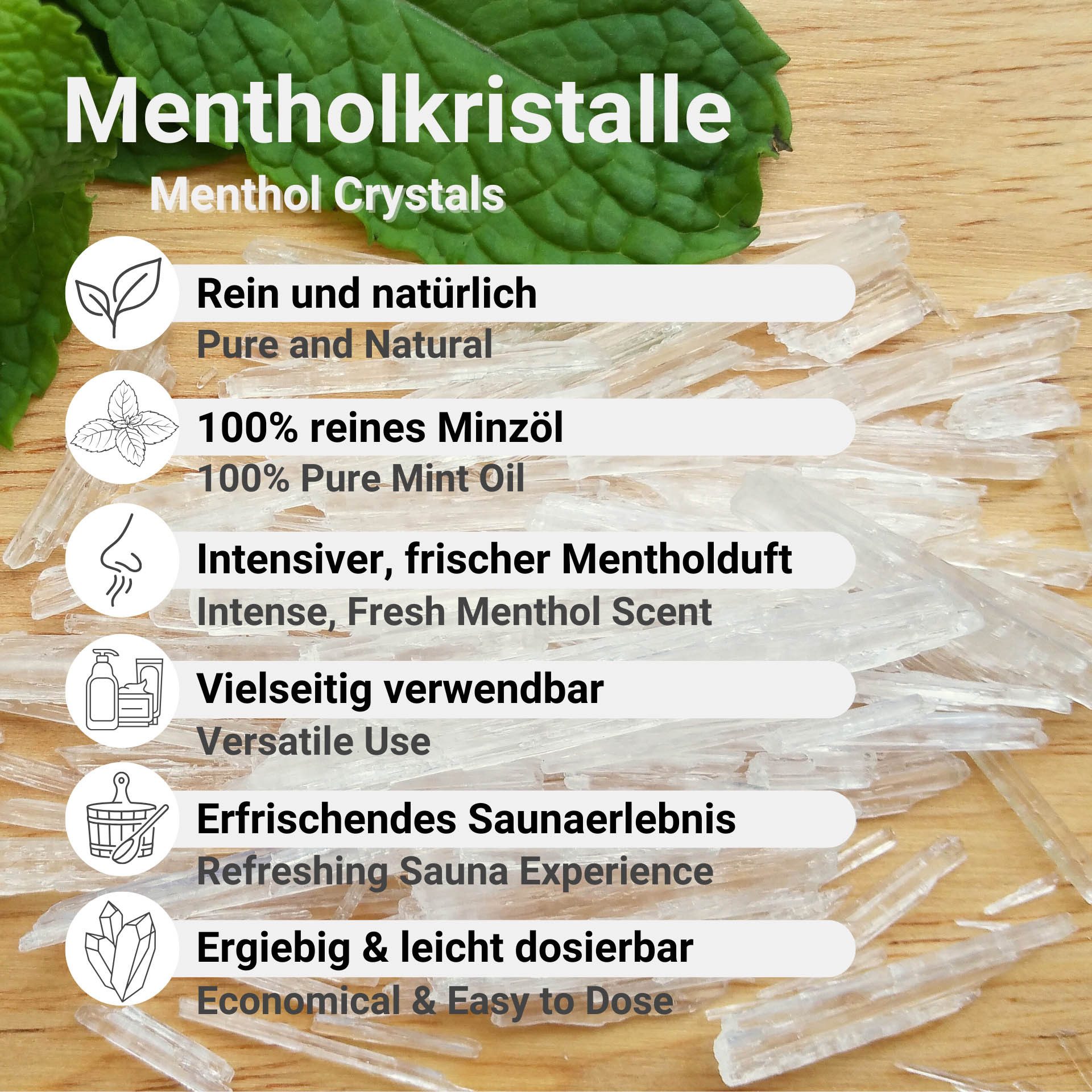 DistrEbution Sauna-Aufgussset Mentholkristalle aus 100% Minzöl, günstig online kaufen