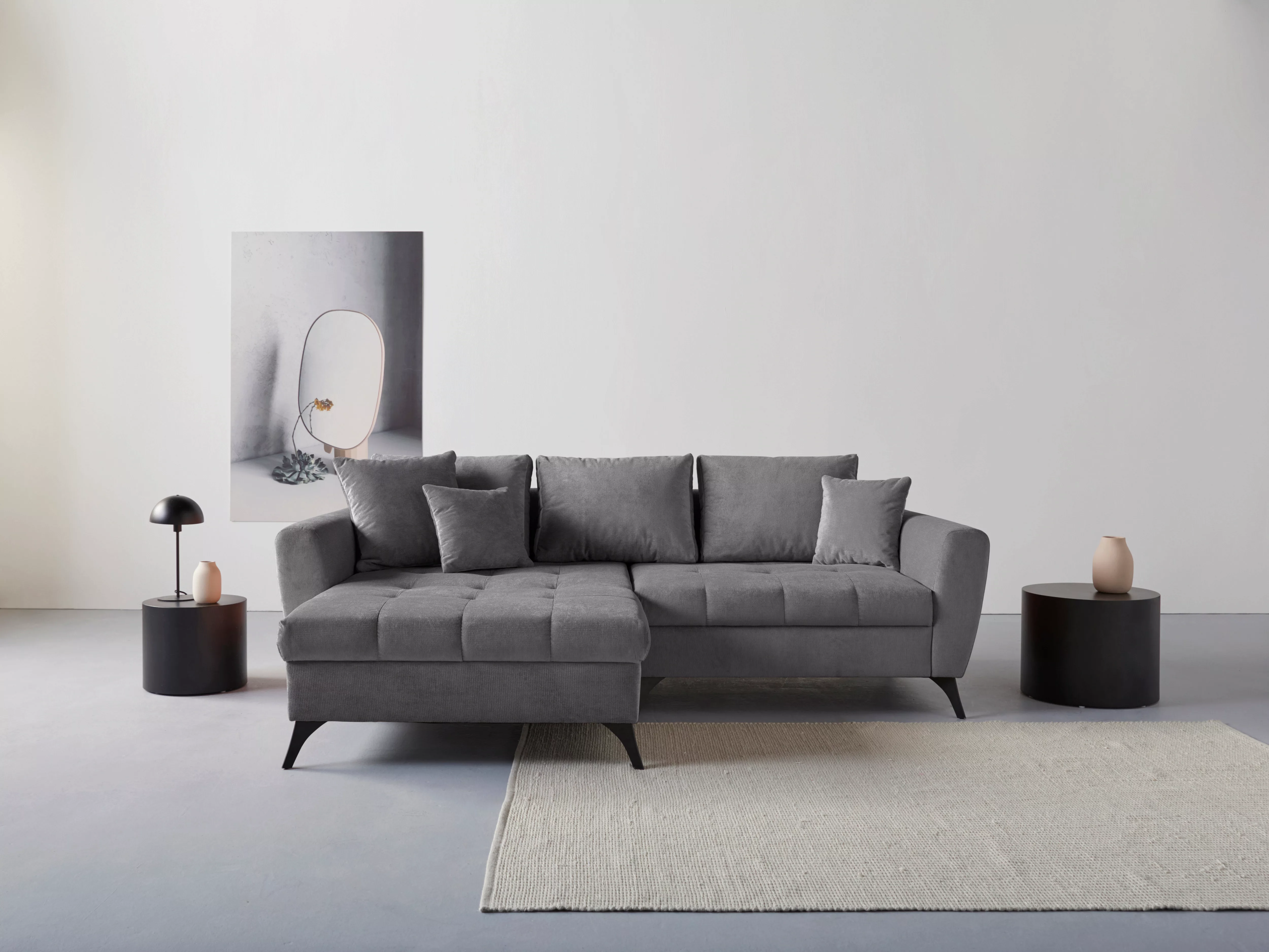 INOSIGN Ecksofa "Lörby L-Form", auch mit Aqua clean-Bezug, feine Steppung i günstig online kaufen