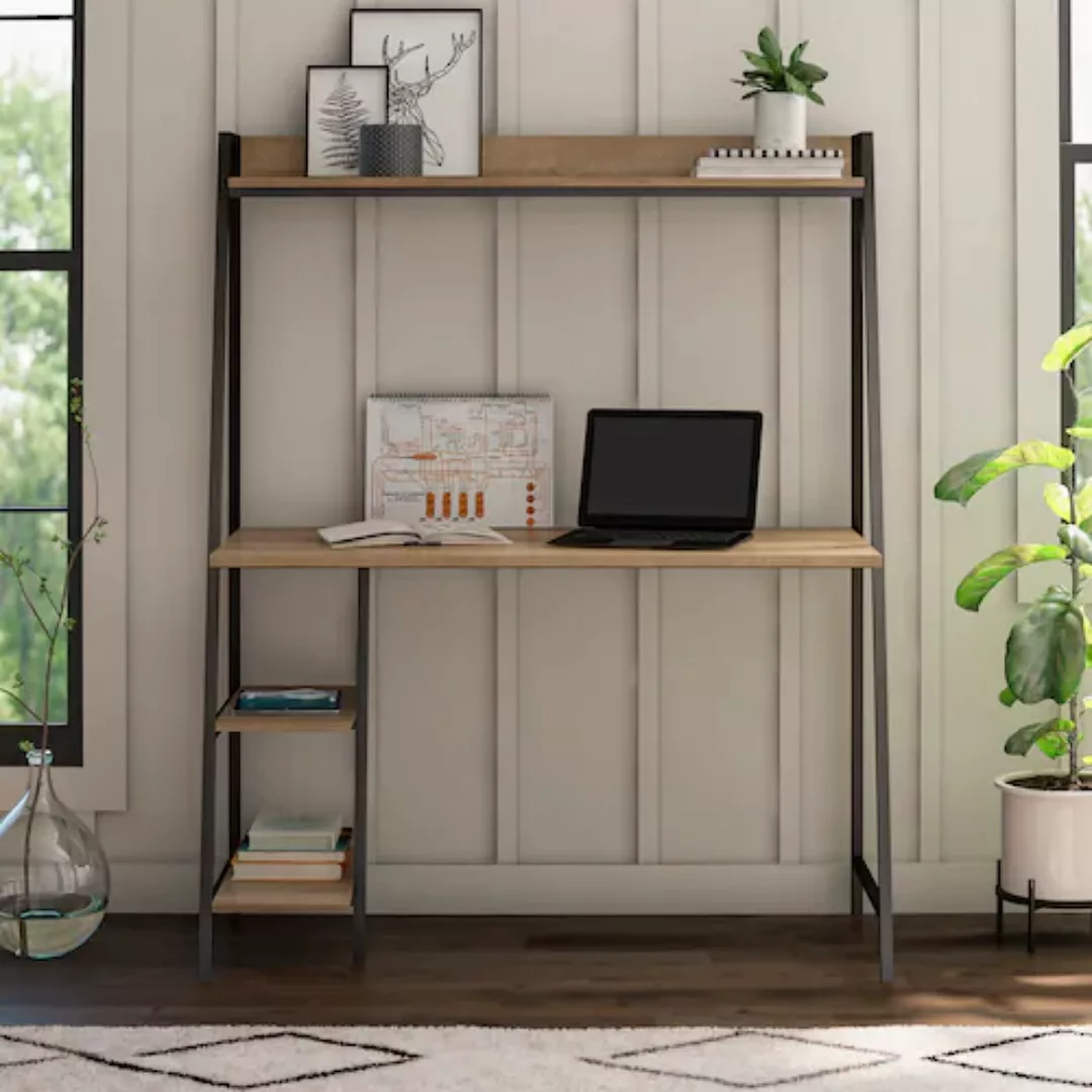 Dorel Home Regal-Schreibtisch "Bushwick", (1 St.), mit 3 feste Einlegeböden günstig online kaufen