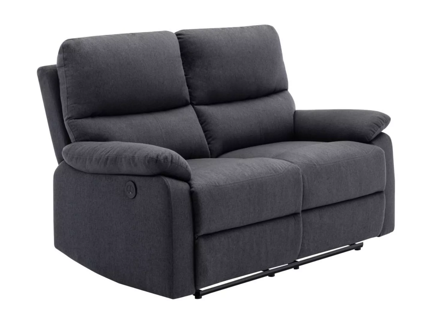 Relaxsofa elektrisch 2-Sitzer - Stoff - Anthrazit - LUNANO günstig online kaufen