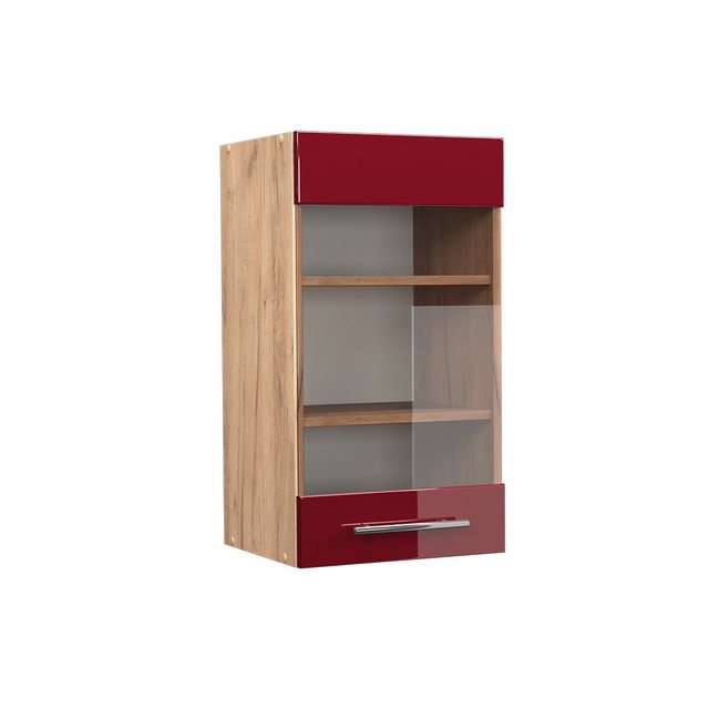 Vicco Glashängeschrank Fame-Line, Bordeaux Hochglanz/Goldkraft Eiche, 40 cm günstig online kaufen