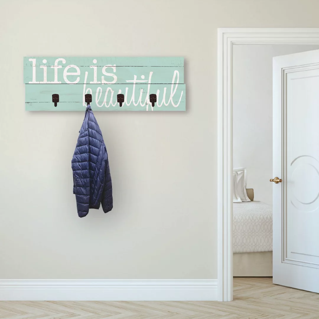 Artland Garderobenleiste "Das Leben ist schön" günstig online kaufen