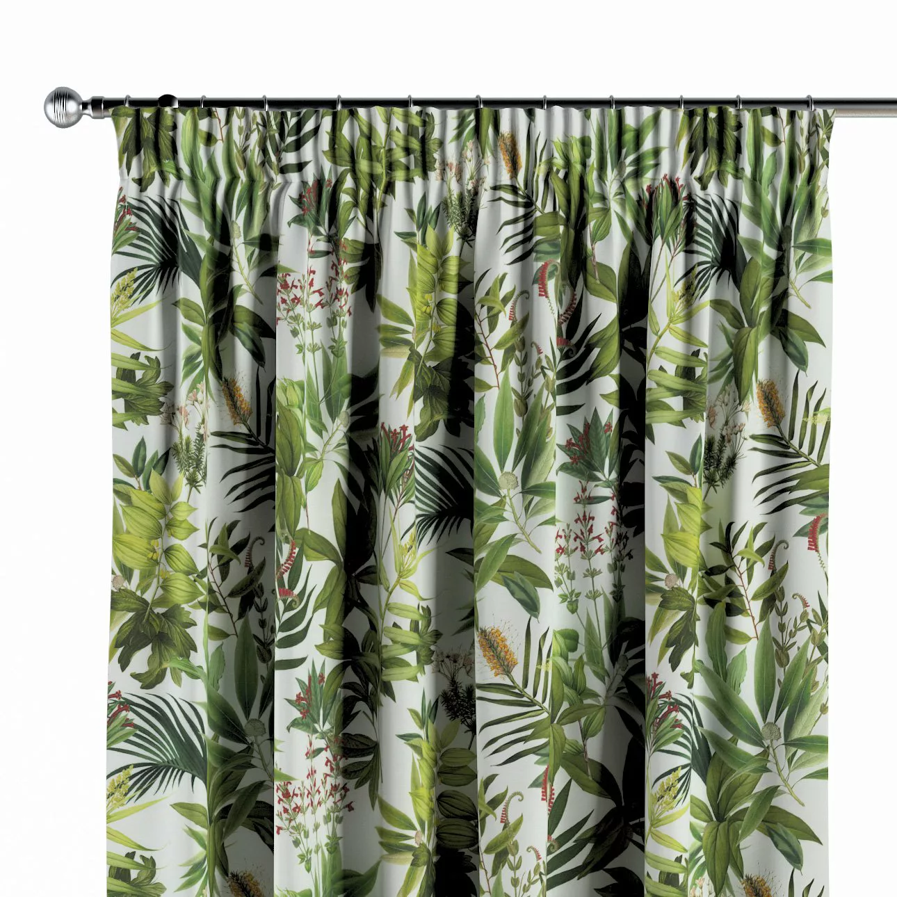 Vorhang mit Kräuselband, grün-weiß, Tropical Island (143-69) günstig online kaufen