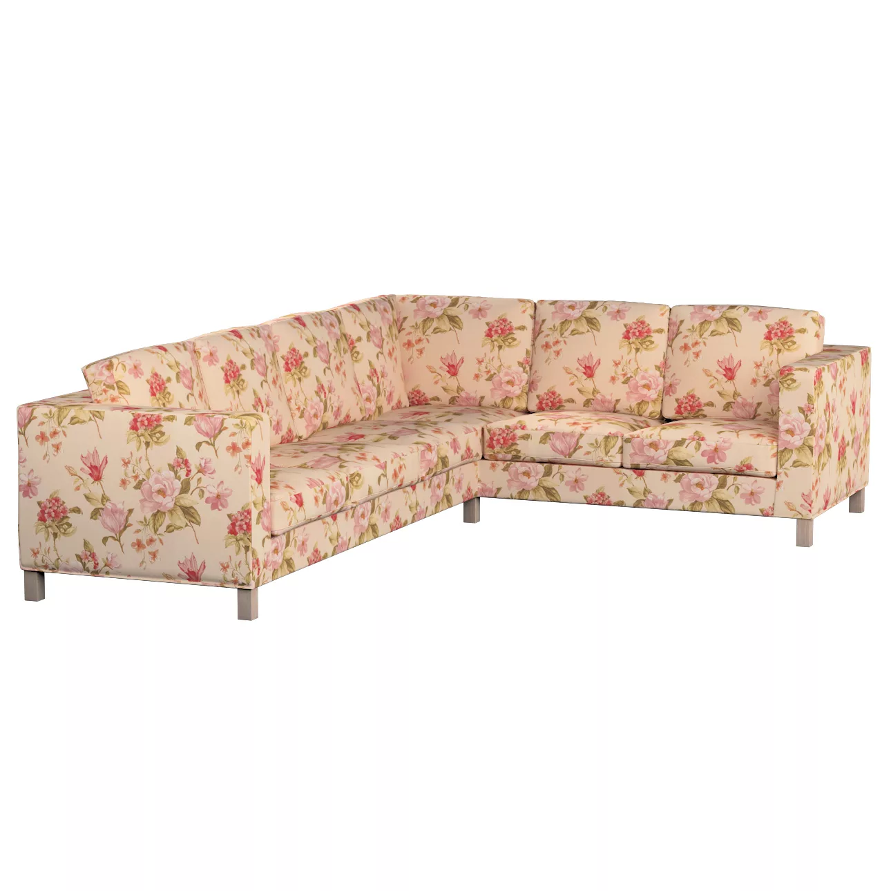 Bezug für Karlanda Sofa Ecke links, creme-rosa, 36cm x 30cm x 50cm, Londres günstig online kaufen