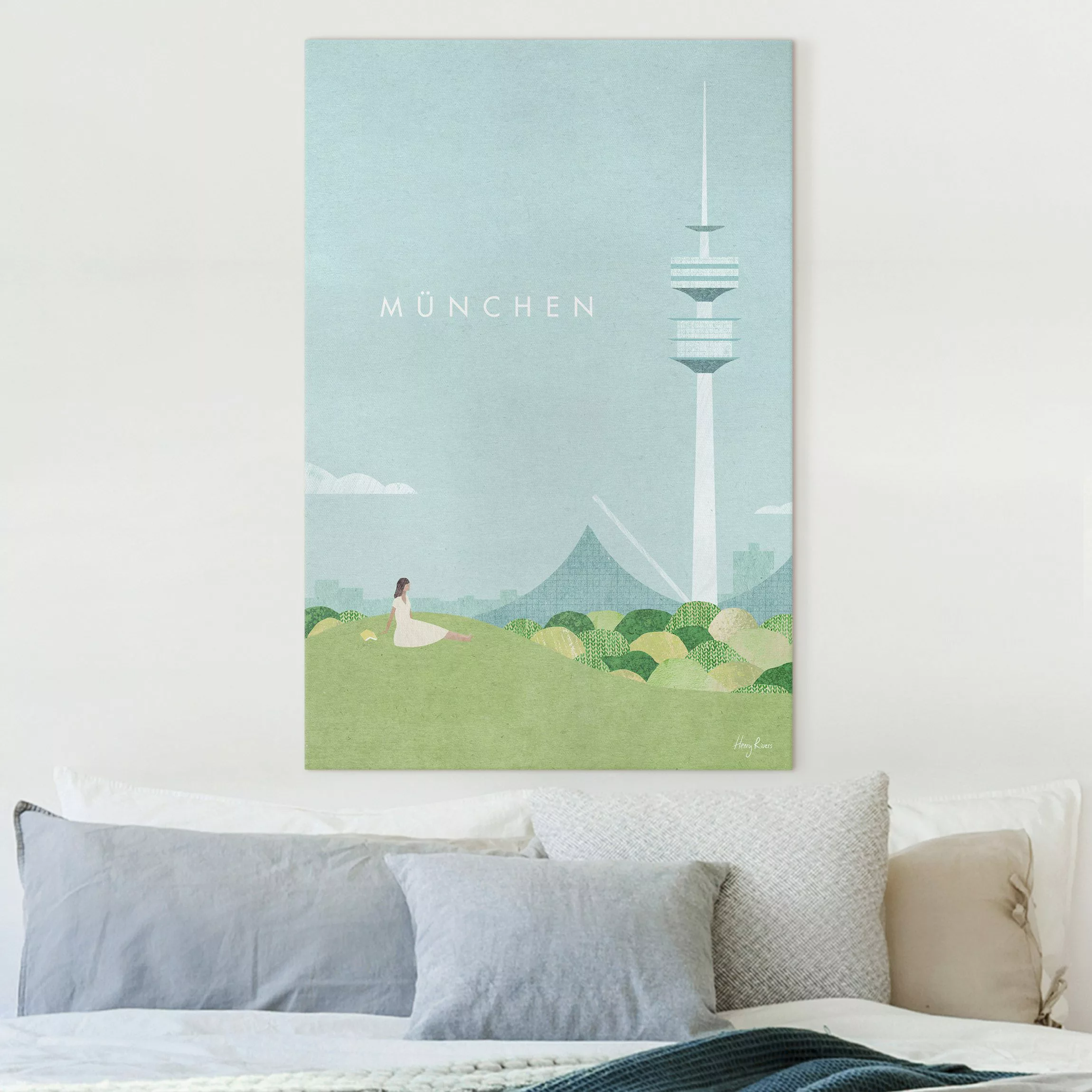 Leinwandbild Reiseposter - München günstig online kaufen