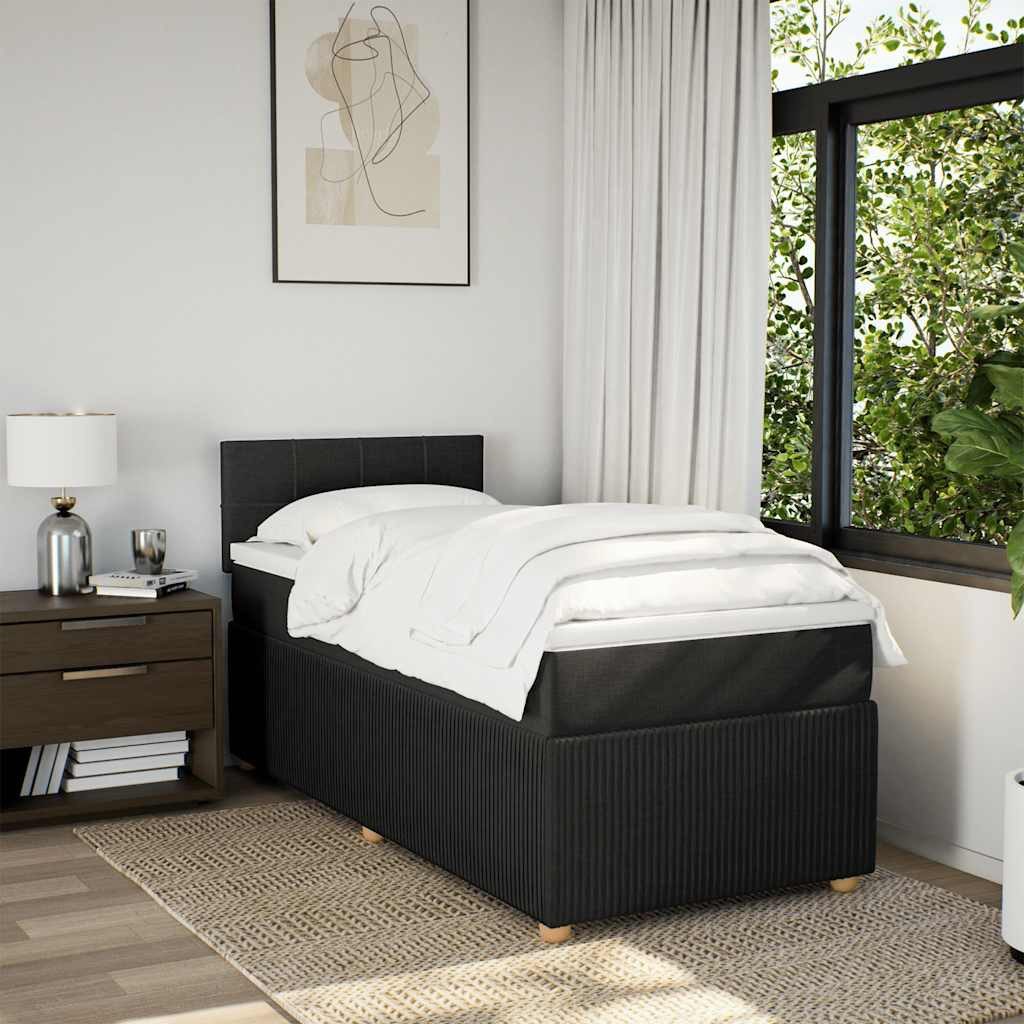 vidaXL Bett Boxspringbett mit Matratze Schwarz günstig online kaufen
