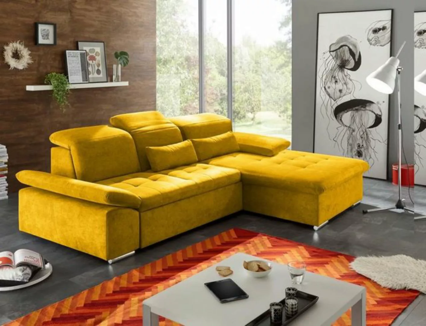 ED EXCITING DESIGN Ecksofa, Wayne Ecksofa 276x188 cm Couch Eckcouch Sofa Ge günstig online kaufen