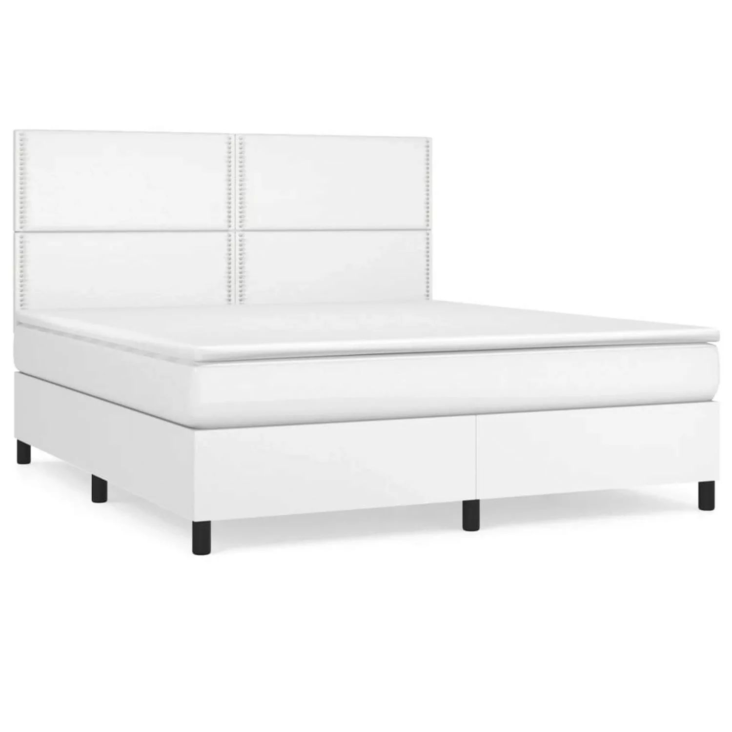 vidaXL Boxspringbett mit Matratze Weiß 180x200 cm Kunstleder1466159 günstig online kaufen