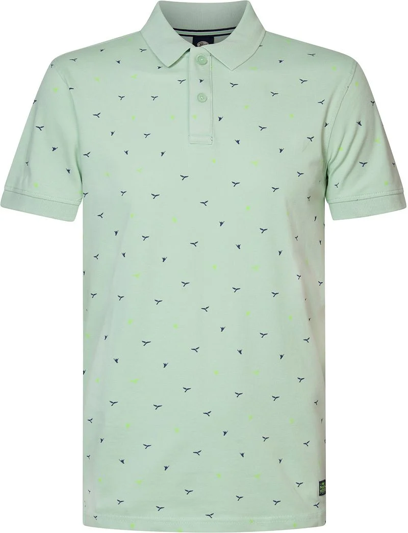 Petrol Poloshirt Seashore Druck Grün - Größe L günstig online kaufen