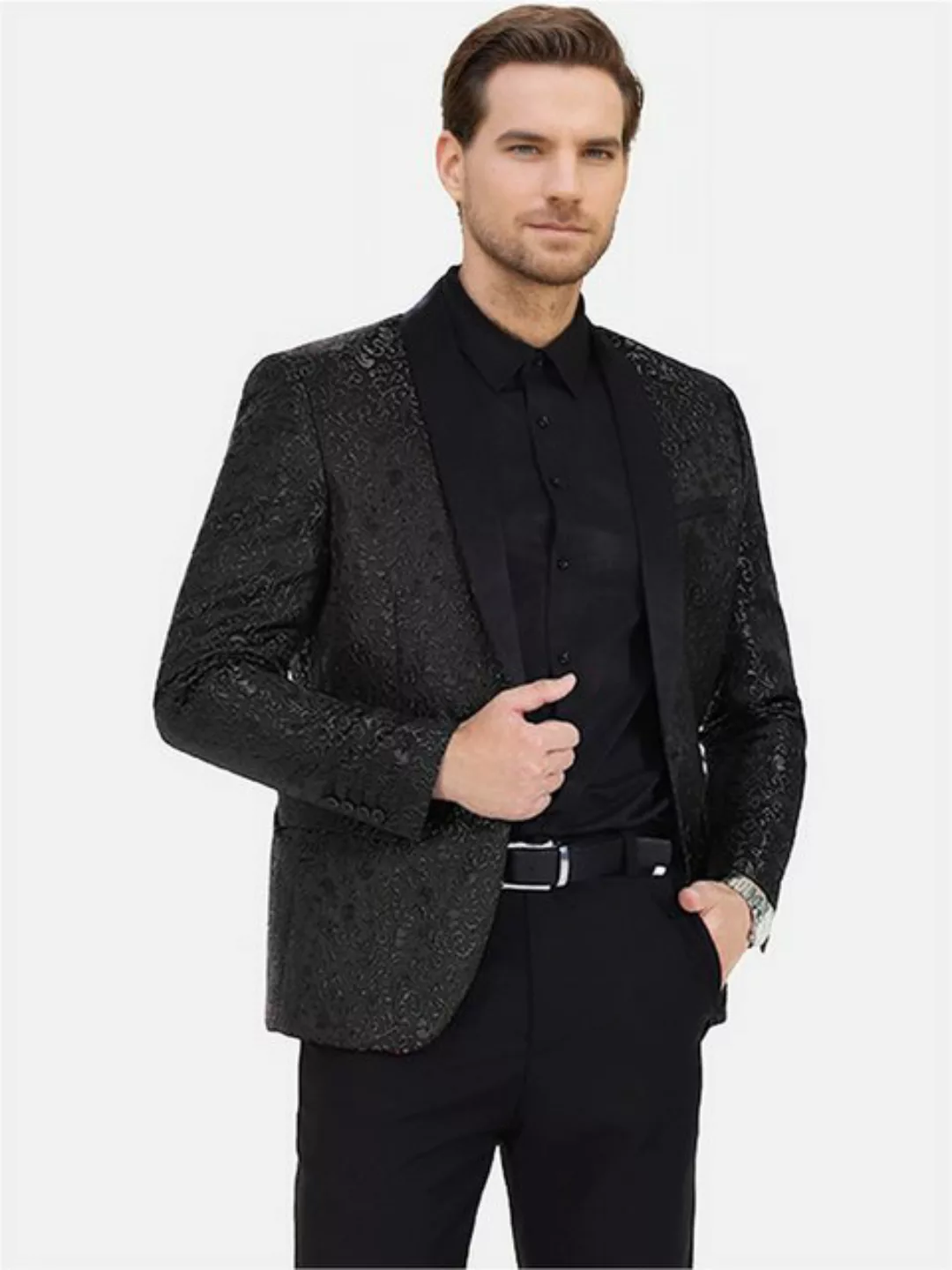 Allthemen Smokingsakko Herren Sakko Bunt Jacquard Glitzer Smokingjacke für günstig online kaufen