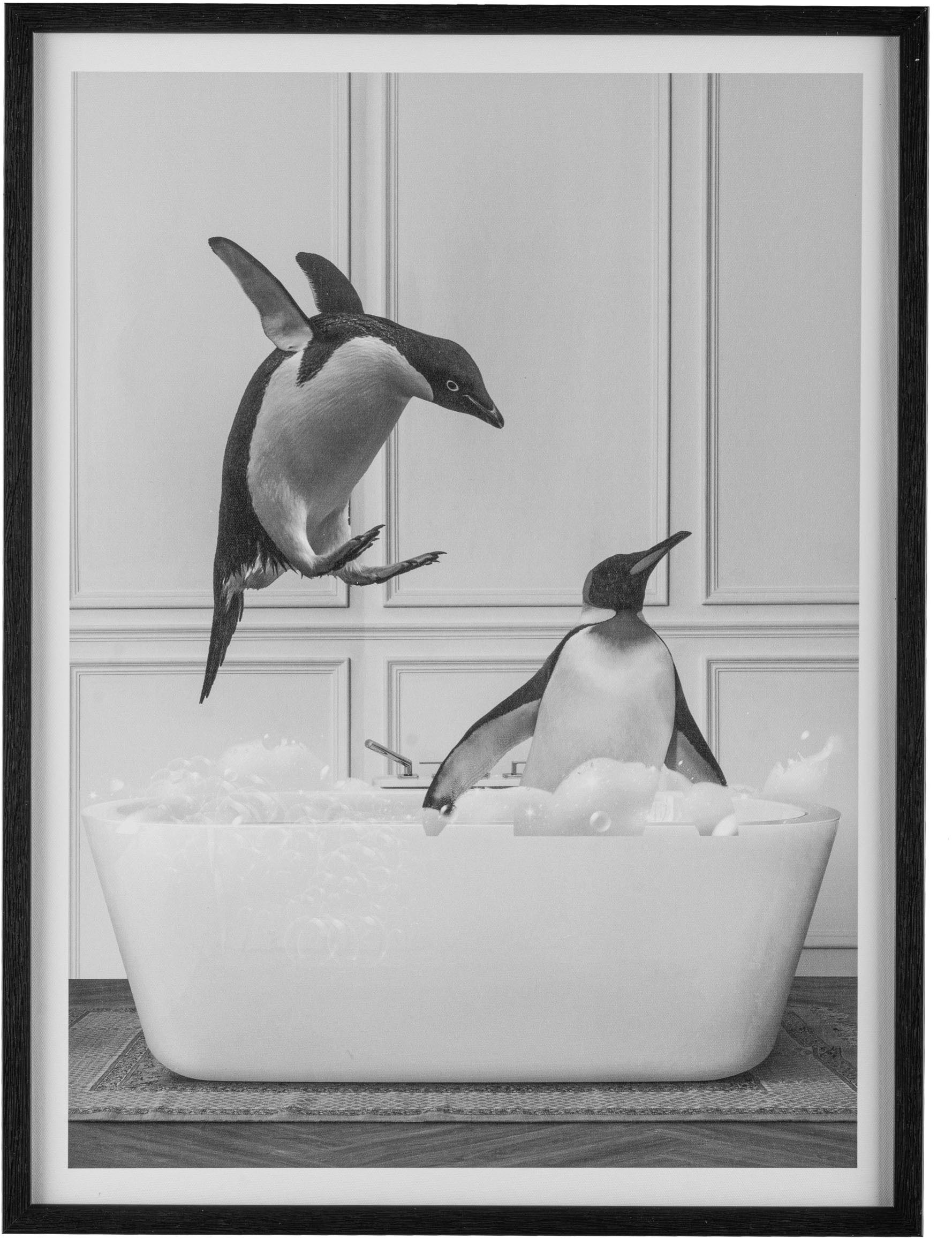 Creativ home Bild mit Rahmen "Leinwandbild Pinguine in Badewanne", (2 St.), günstig online kaufen