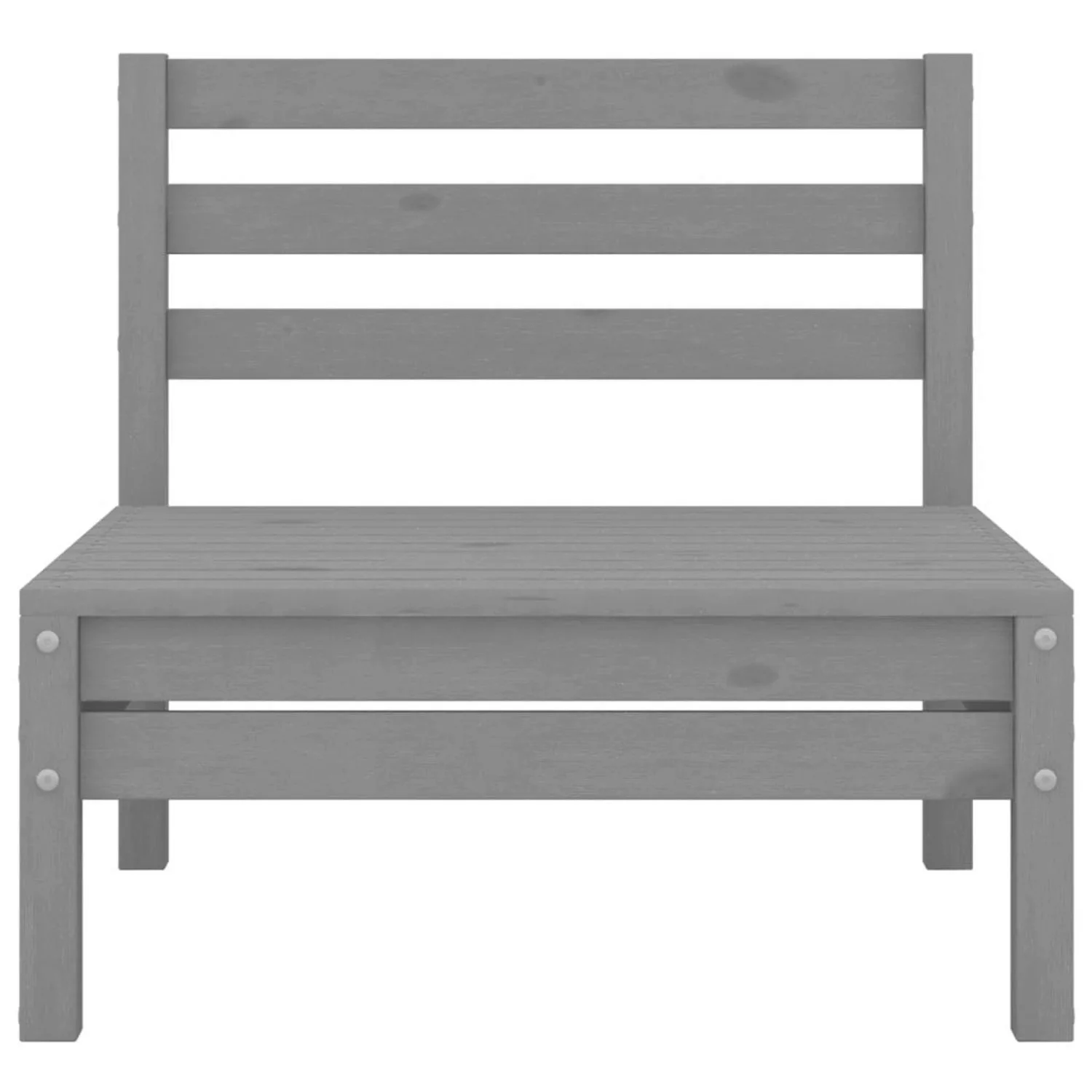 Garten-mittelsofa Grau Kiefer Massivholz günstig online kaufen