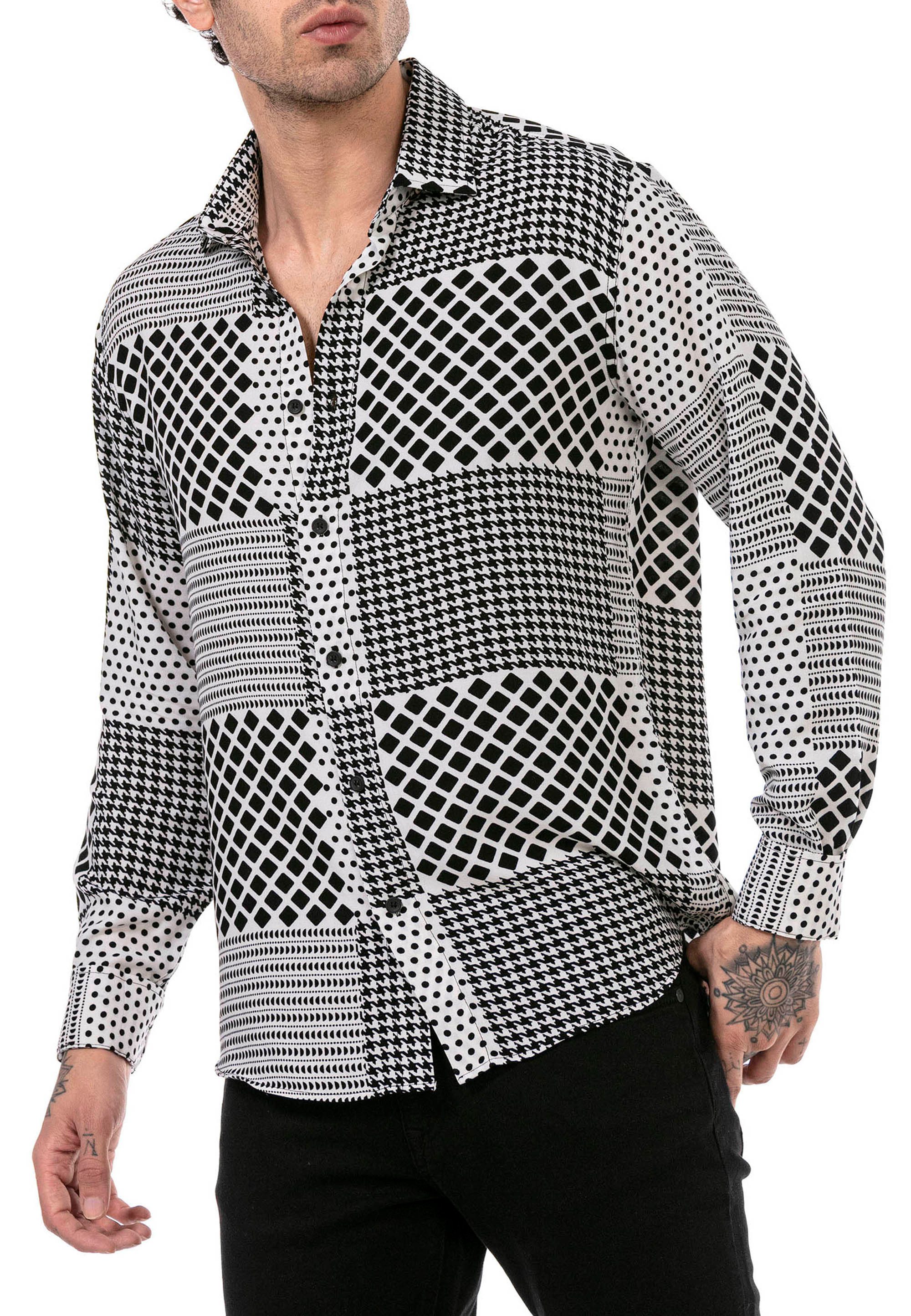 RedBridge Langarmhemd mit modernem Patchwork-Design für günstig online kaufen