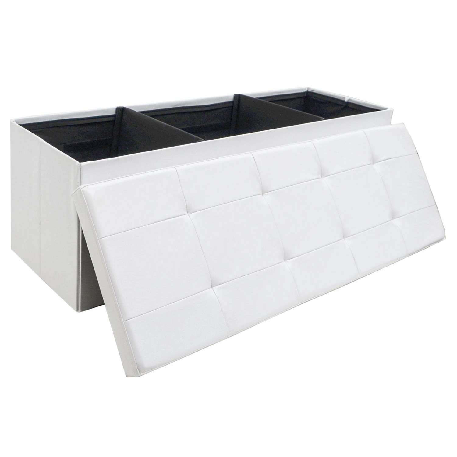 DuneDesign Sitzbank mit 120L Stauraum 110 x 38 x 38 cm in Weiß günstig online kaufen