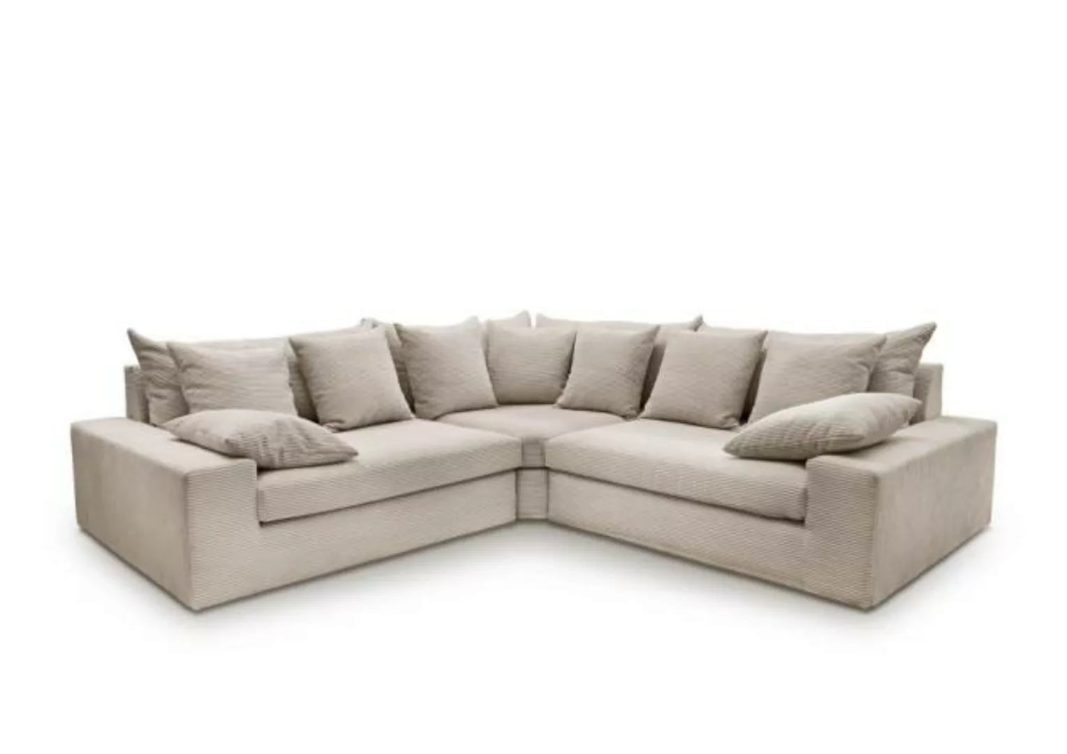 Ecksofa Cord Beige 301 x 301 cm AVELLINO günstig online kaufen