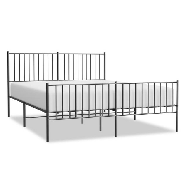 furnicato Bettgestell Metallbett ohne Matratze mit Fußteil Schwarz 160x200 günstig online kaufen