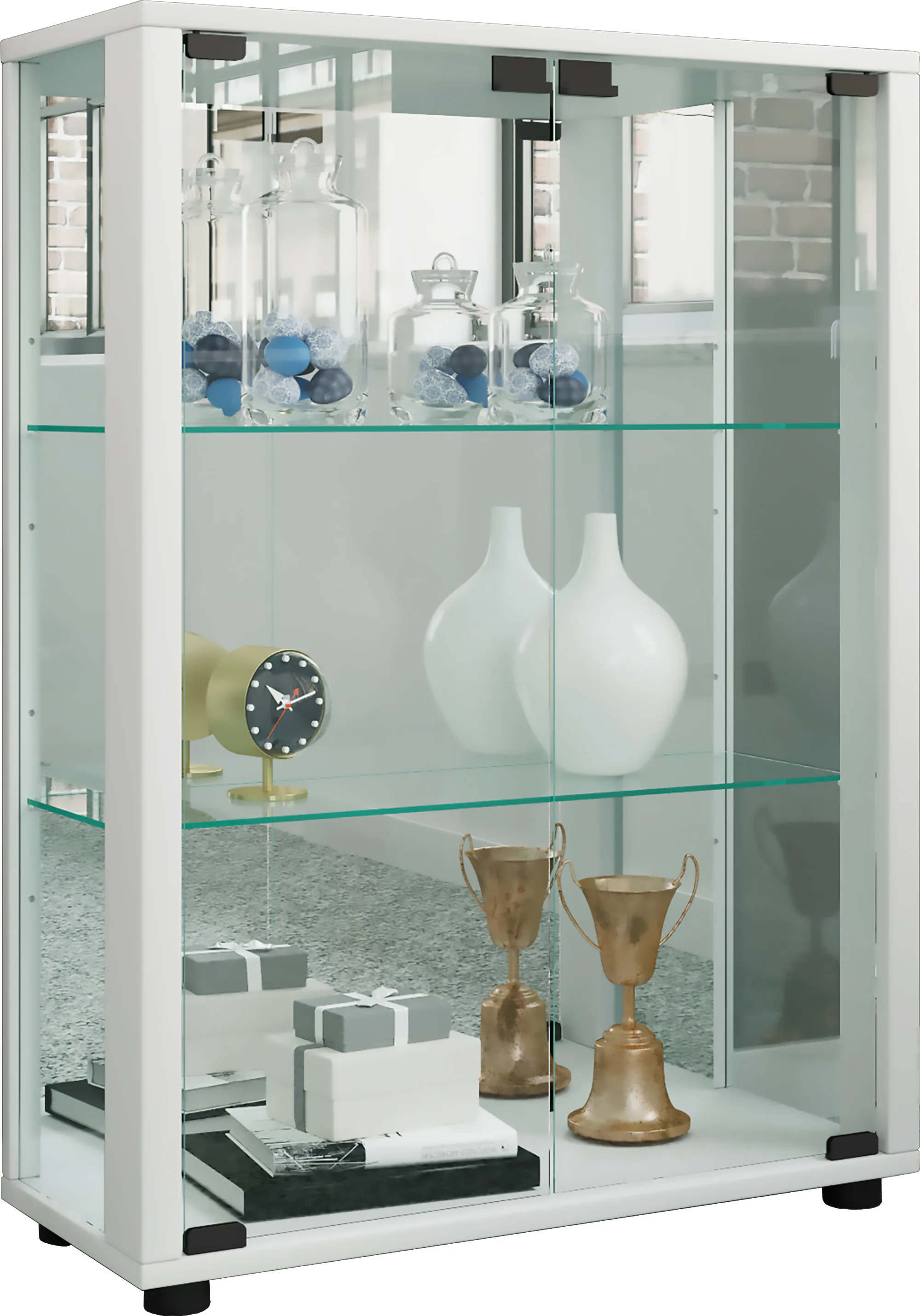 VCM Standvitrine Glas Stand Vitrine Sammelvitrine Sintalo Spiegel günstig online kaufen