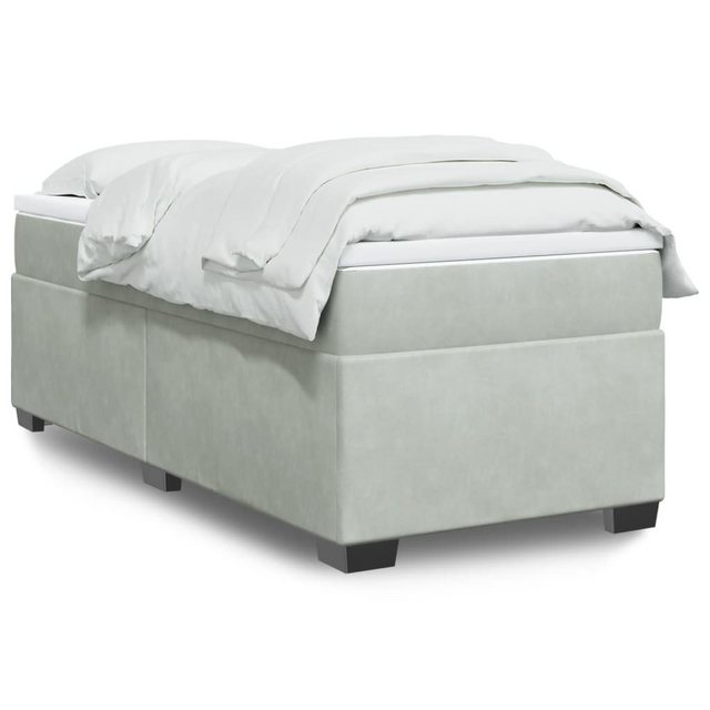 furnicato Bettgestell Boxspringbett mit Matratze Hellgrau 90x190 cm Samt günstig online kaufen