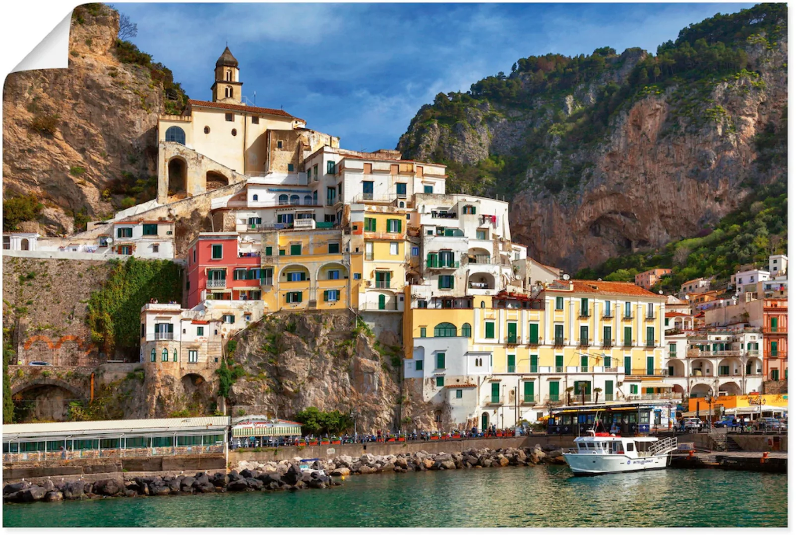 Artland Wandbild "Hafen von Amalfi an der Amalfiküste", Italien, (1 St.), a günstig online kaufen