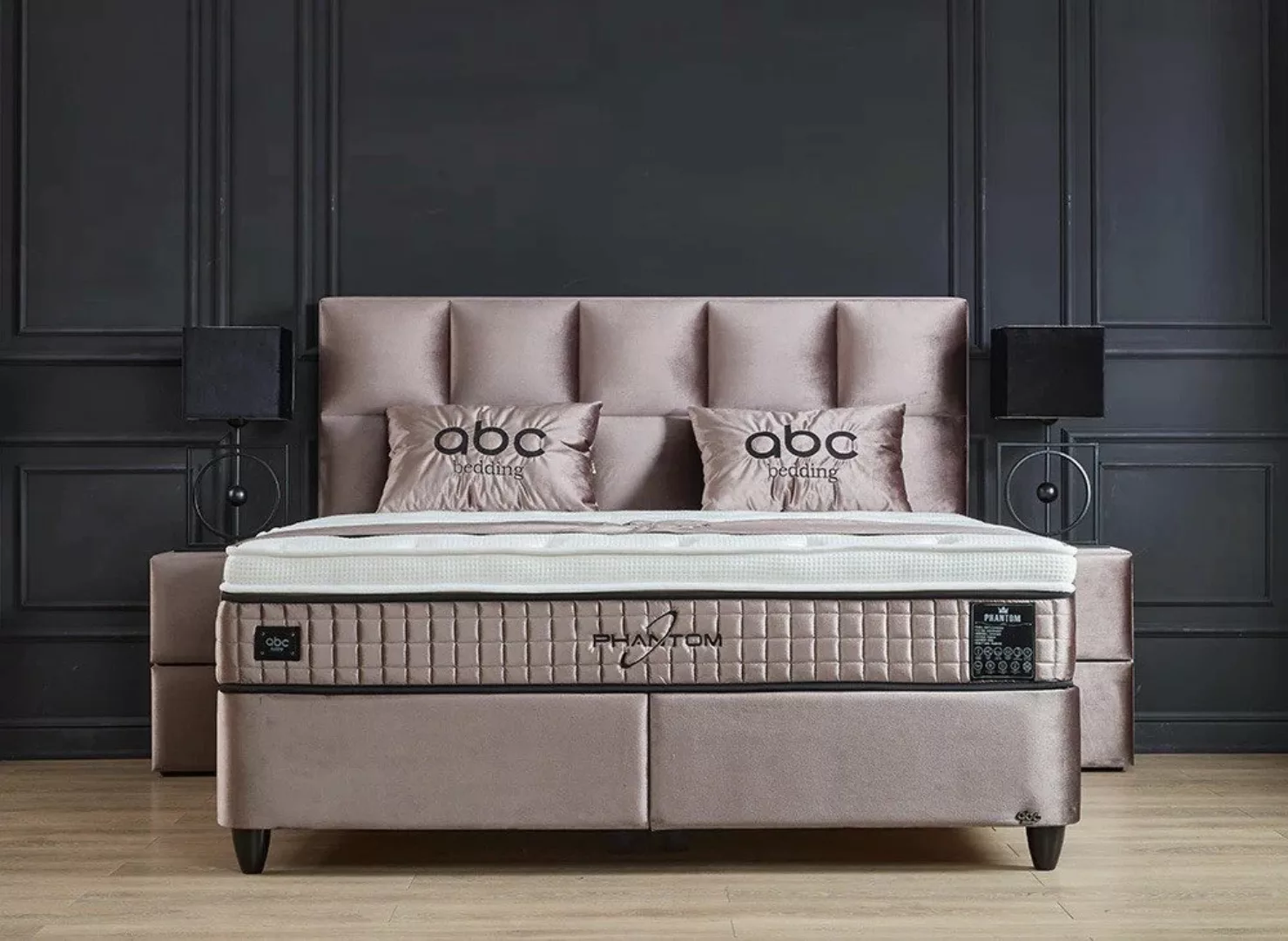 abc bedding Boxspringbett PHANTOM Voll-orthopädisches Komfortbett mit Samt günstig online kaufen