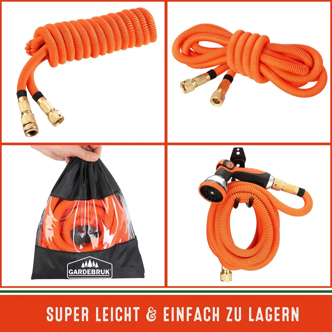 Gartenschlauch Orange 15m flexibel günstig online kaufen