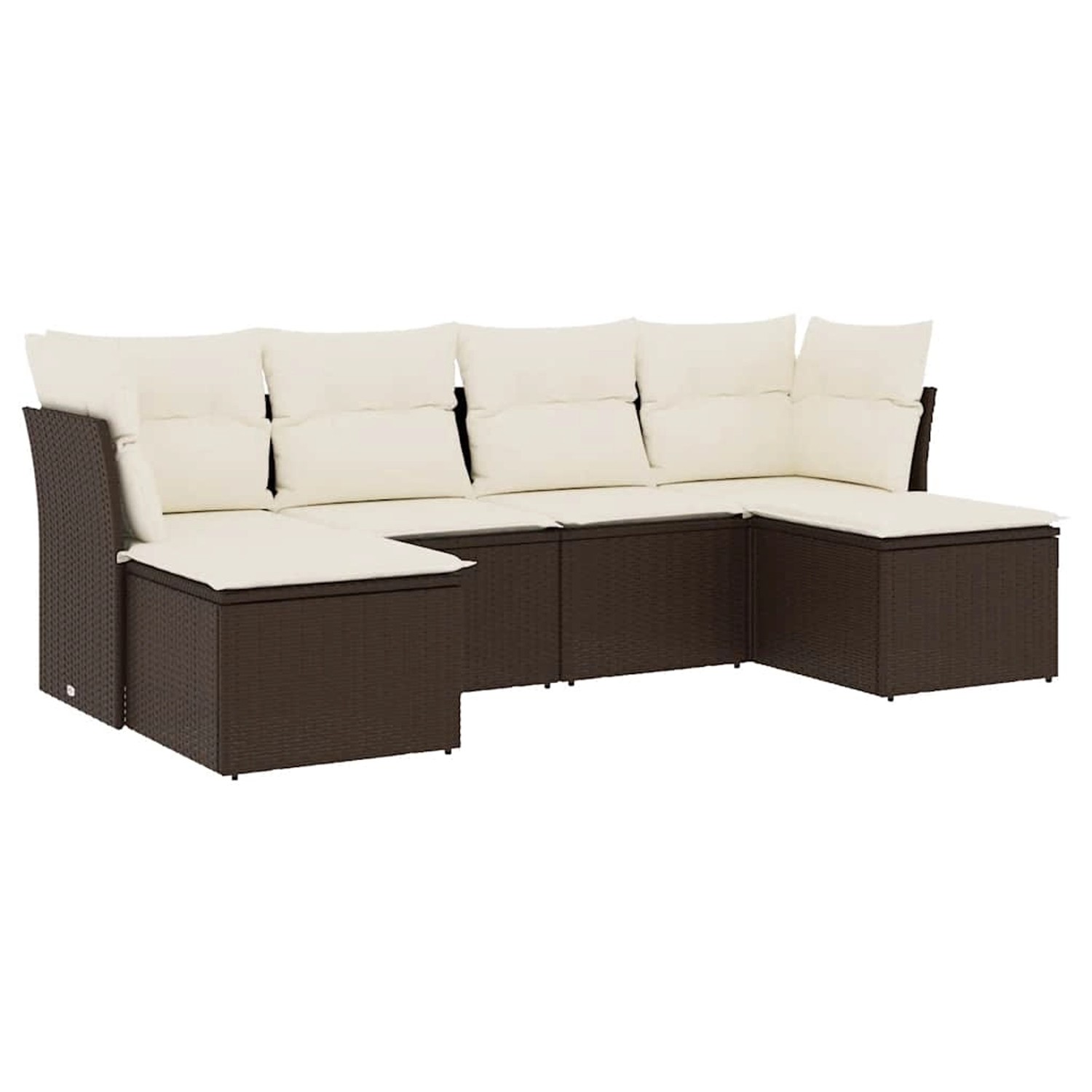 vidaXL 6-Tlg Garten-Sofagarnitur mit Kissen Braun Poly Rattan 3218013 günstig online kaufen