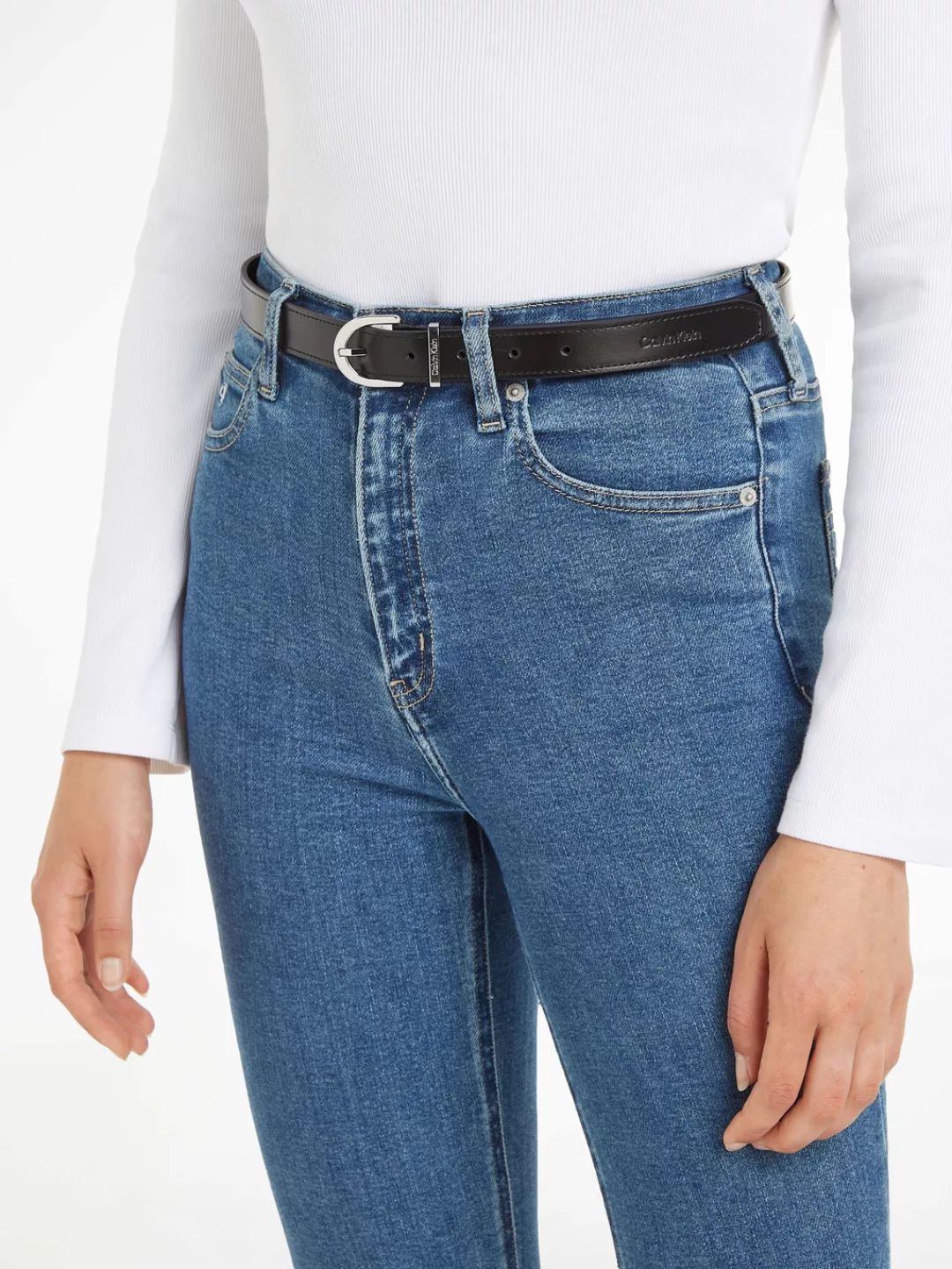 Calvin Klein Ledergürtel "ROUND BUCKLE LOGO LOOP BELT 2.5" günstig online kaufen