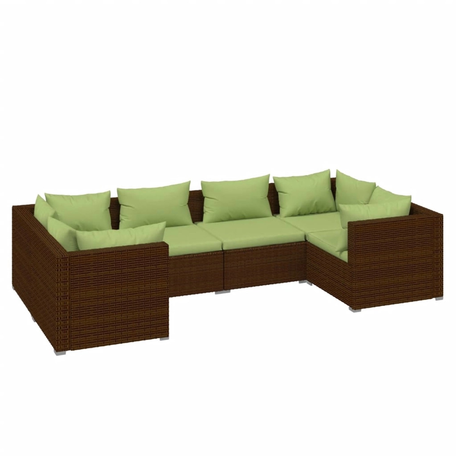 vidaXL 6-Tlg Garten-Lounge-Set mit Auflagen Poly Rattan Braun 3101940 günstig online kaufen