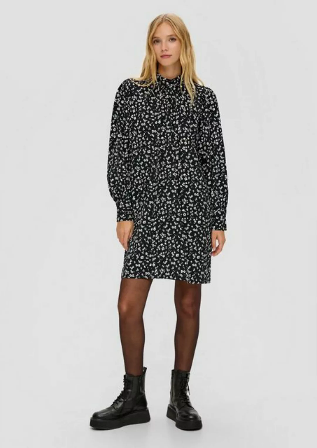 QS Minikleid Crêpe-Kleid mit Raffung Raffung günstig online kaufen