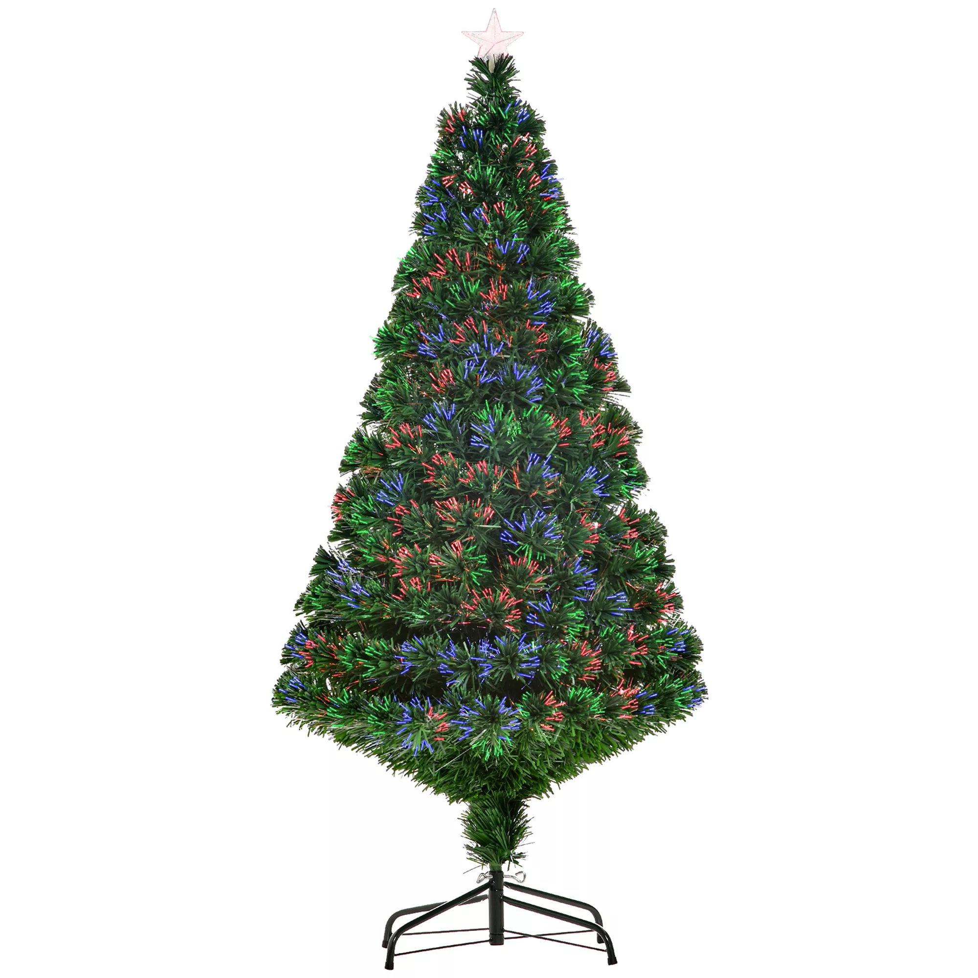 HOMCOM Weihnachtsbaum künstlicher Christbaum 150 cm mit LED Lichtfaser Farb günstig online kaufen