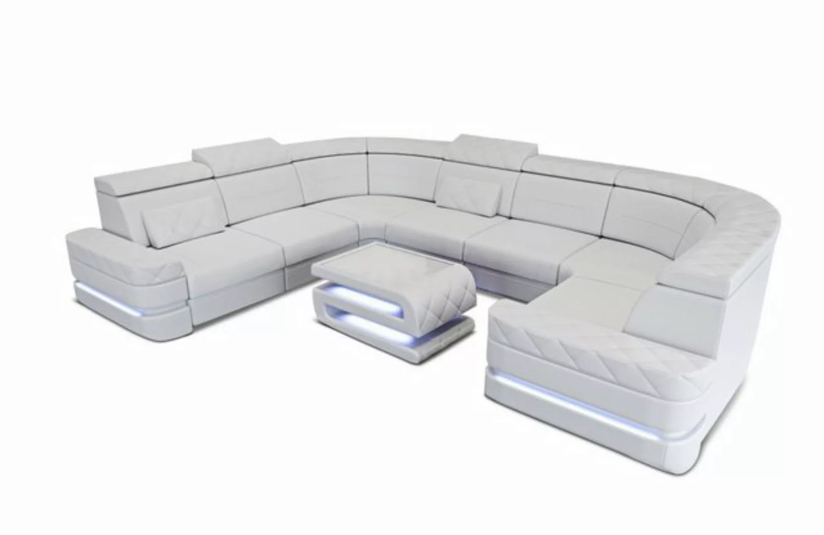 Sofa Dreams Wohnlandschaft Ledersofa Positano u Form Mini, Designersiofa, S günstig online kaufen