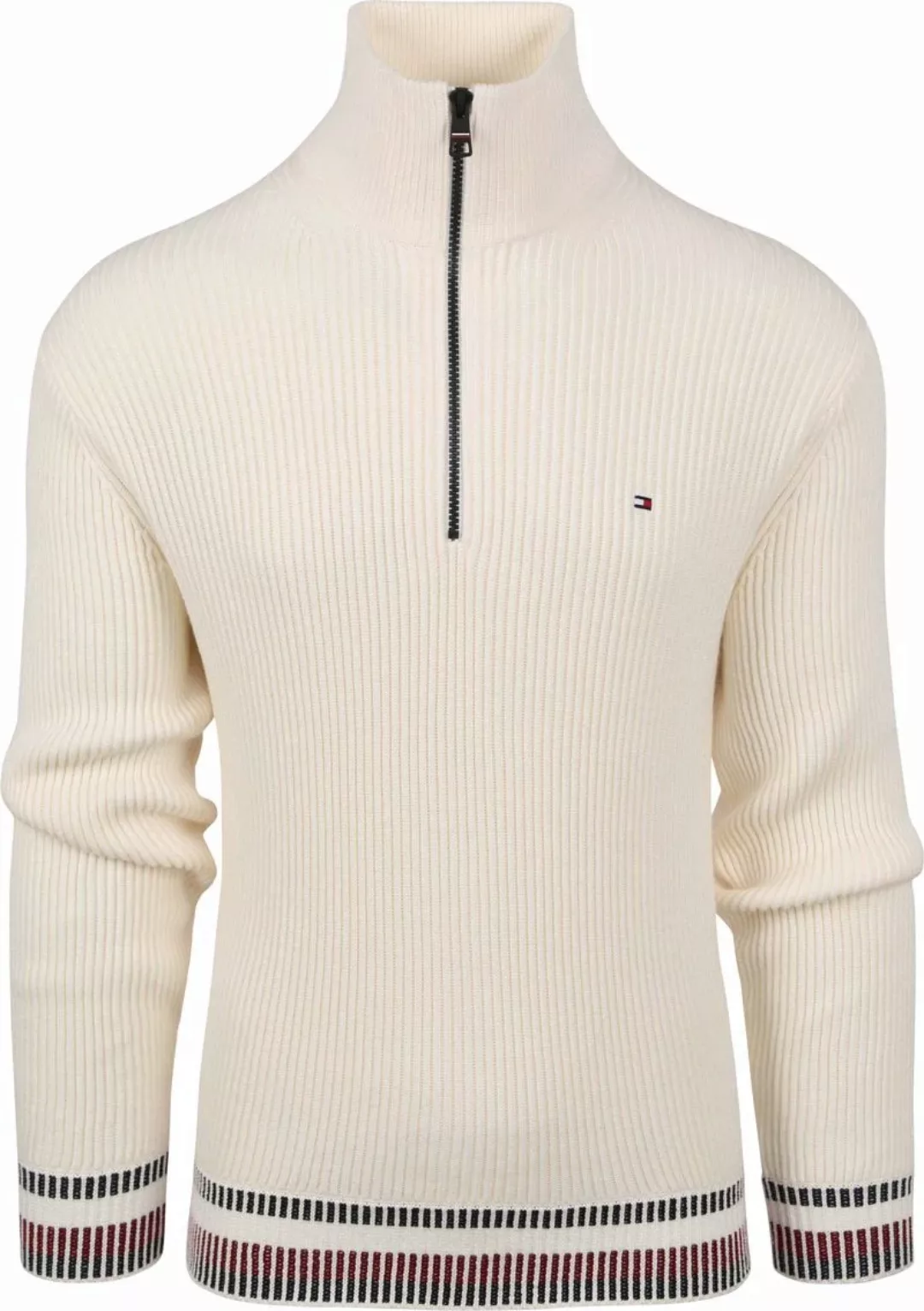Tommy Hilfiger Half Zip Pullover Ecru - Größe XXL günstig online kaufen