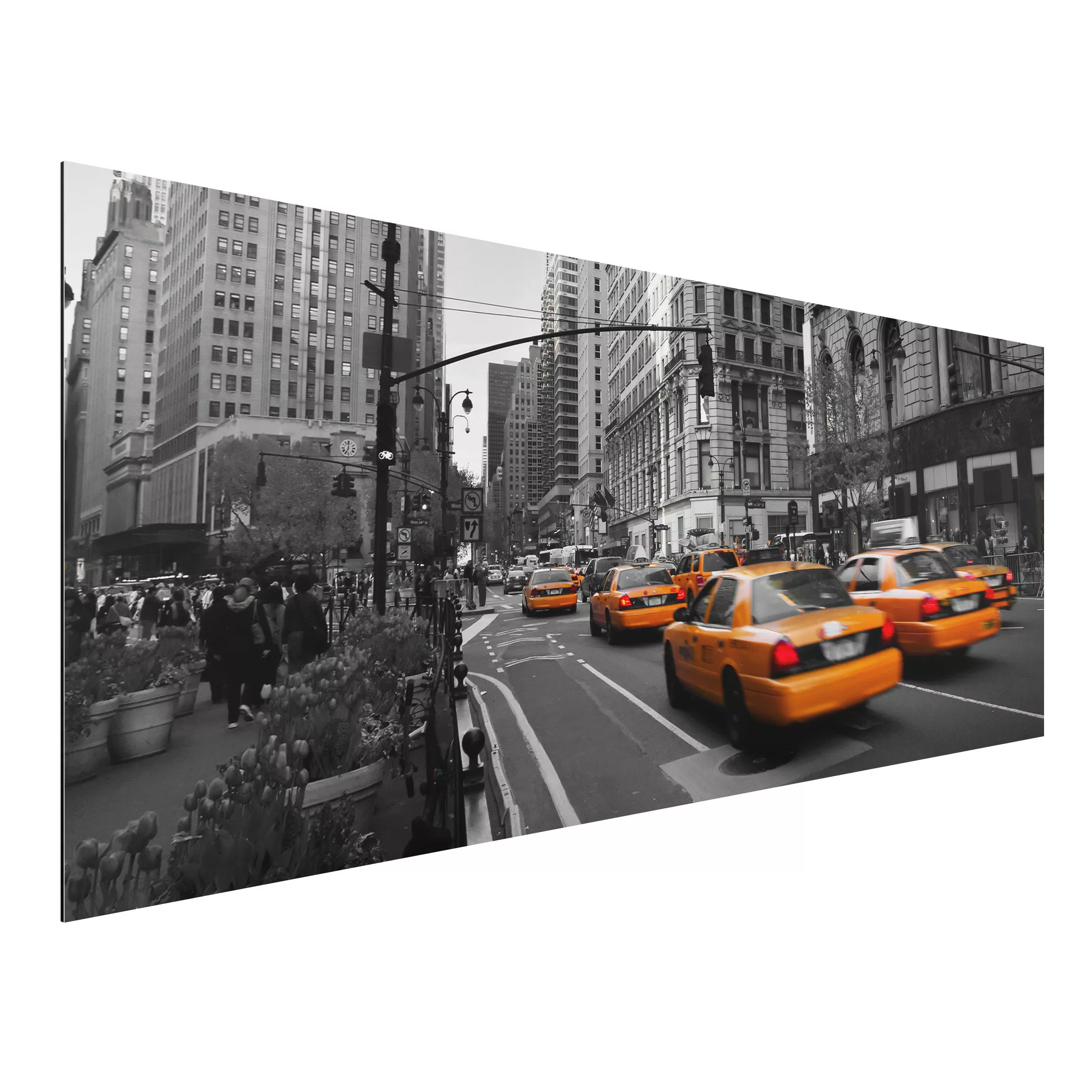 Alu-Dibond Bild Schwarz-Weiß - Panorama NEW YORK, NEW YORK günstig online kaufen